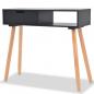 Preview: ARDEBO.de - Konsolentisch Kiefernholz Massiv 80 x 30 x 72 cm Schwarz