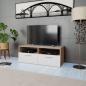 Preview: TV-Schrank Holzwerkstoff 95x35x36 cm Eiche und Weiß