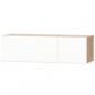 Preview: TV-Schrank Holzwerkstoff 120x40x34 cm Hochglanz-Weiß und Eiche