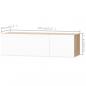 Preview: TV-Schrank Holzwerkstoff 120x40x34 cm Hochglanz-Weiß und Eiche