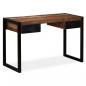 Preview: ARDEBO.de - Schreibtisch mit 2 Schubladen Altholz Massiv 120x50x76 cm