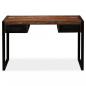 Preview: Schreibtisch mit 2 Schubladen Altholz Massiv 120x50x76 cm