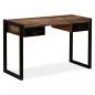 Preview: Schreibtisch mit 2 Schubladen Altholz Massiv 120x50x76 cm