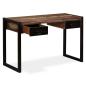 Preview: Schreibtisch mit 2 Schubladen Altholz Massiv 120x50x76 cm