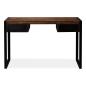 Preview: Schreibtisch mit 2 Schubladen Altholz Massiv 120x50x76 cm