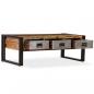 Preview: Couchtisch mit 3 Schubladen Altholz Massiv 100x50x35 cm