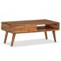 Preview: Couchtisch Massivholz mit Schublade Geschnitzt 100 x 50 x 40 cm