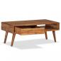 Preview: Couchtisch Massivholz mit Schublade Geschnitzt 100 x 50 x 40 cm
