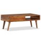Preview: Couchtisch Massivholz mit Schublade Geschnitzt 100 x 50 x 40 cm
