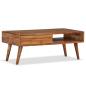 Preview: Couchtisch Massivholz mit Schublade Geschnitzt 100 x 50 x 40 cm