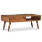 Preview: Couchtisch Massivholz mit Schublade Geschnitzt 100 x 50 x 40 cm
