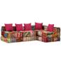 Preview: 4-Sitzer Modularer Pouf Patchwork Stoff 