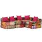 Preview: 4-Sitzer Modularer Pouf Patchwork Stoff 