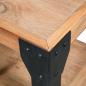 Preview: Nachttisch Akazienholz Massiv Stahl 40 x 30 x 54 cm