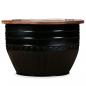 Preview: Couchtisch Altholz Massiv Schwarz Trommelform