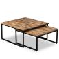 Preview: Satztisch Couchtisch-Set 2-tlg. Recyceltes Teak Massiv