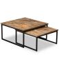 Preview: Satztisch Couchtisch-Set 2-tlg. Recyceltes Teak Massiv