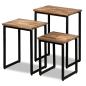 Preview: 3-tlg. Satztisch-Set Recyceltes Massivholz Teak