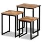 Preview: 3-tlg. Satztisch-Set Recyceltes Massivholz Teak