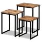 Preview: 3-tlg. Satztisch-Set Recyceltes Massivholz Teak