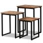Preview: 3-tlg. Satztisch-Set Recyceltes Massivholz Teak