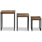 Preview: 3-tlg. Satztisch-Set Recyceltes Massivholz Teak