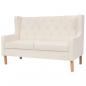 Preview: ARDEBO.de - 2-Sitzer Sofa Stoff Cremeweiß