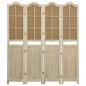 Preview: 4-tlg. Raumteiler Braun 140x165 cm Stoff