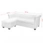 Preview: Chesterfield-Sofa L-Form Kunstleder Weiß