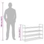Preview: Schuhregal mit 4 Etagen Metall und Kunststoff Schwarz