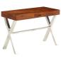 Preview: Schreibtisch Massivholz mit Honigfarbenem Finish 110x50x76 cm