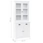 Preview: Vitrinenschrank mit 4 Türen MDF und Kiefernholz 80x40x180 cm