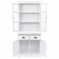Preview: Vitrinenschrank mit 4 Türen MDF und Kiefernholz 80x40x180 cm