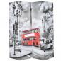 Preview: ARDEBO.de - Raumteiler klappbar 160 x 170 cm London Bus Schwarz-Weiß