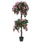 Preview: Künstliche Rhododendron-Pflanze mit Topf 155 cm Grün und Rosa
