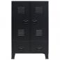 Preview: Kleiderschrank Metall Industrie-Stil 67 x 35 x 107 cm Schwarz