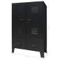 Preview: Kleiderschrank Metall Industrie-Stil 67 x 35 x 107 cm Schwarz