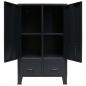 Preview: Kleiderschrank Metall Industrie-Stil 67 x 35 x 107 cm Schwarz