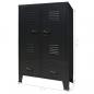 Preview: Kleiderschrank Metall Industrie-Stil 67 x 35 x 107 cm Schwarz