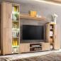 Preview: TV Wohnwand mit LED-Leuchten Sonoma Eiche
