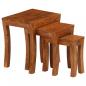 Preview: 3-tlg. Satztisch-Set Massivholz Akazie 50x35x50 cm Braun