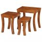 Preview: 3-tlg. Satztisch-Set Massivholz Akazie 50x35x50 cm Braun