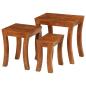 Preview: 3-tlg. Satztisch-Set Massivholz Akazie 50x35x50 cm Braun