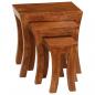 Preview: 3-tlg. Satztisch-Set Massivholz Akazie 50x35x50 cm Braun