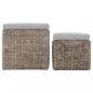 Preview: Ottoman-Set 2 Stk. Seegras Grau