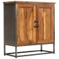 Preview: Sideboard Recyceltes Teakholz und Stahl 65x30x70 cm