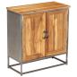Preview: Sideboard Recyceltes Teakholz und Stahl 65x30x70 cm