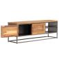 Preview: TV-Schrank Recyceltes Teakholz und Stahl 120x30x40 cm