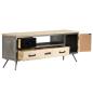 Preview: TV-Schrank Massivholz Mango und Stahl 120x30x45 cm