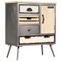 Preview: Sideboard Mangoholz Massiv und Stahl 65 x 33 x 76 cm